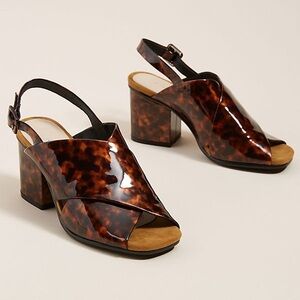 Anthropologie Brown Tortoiseshell Sandals